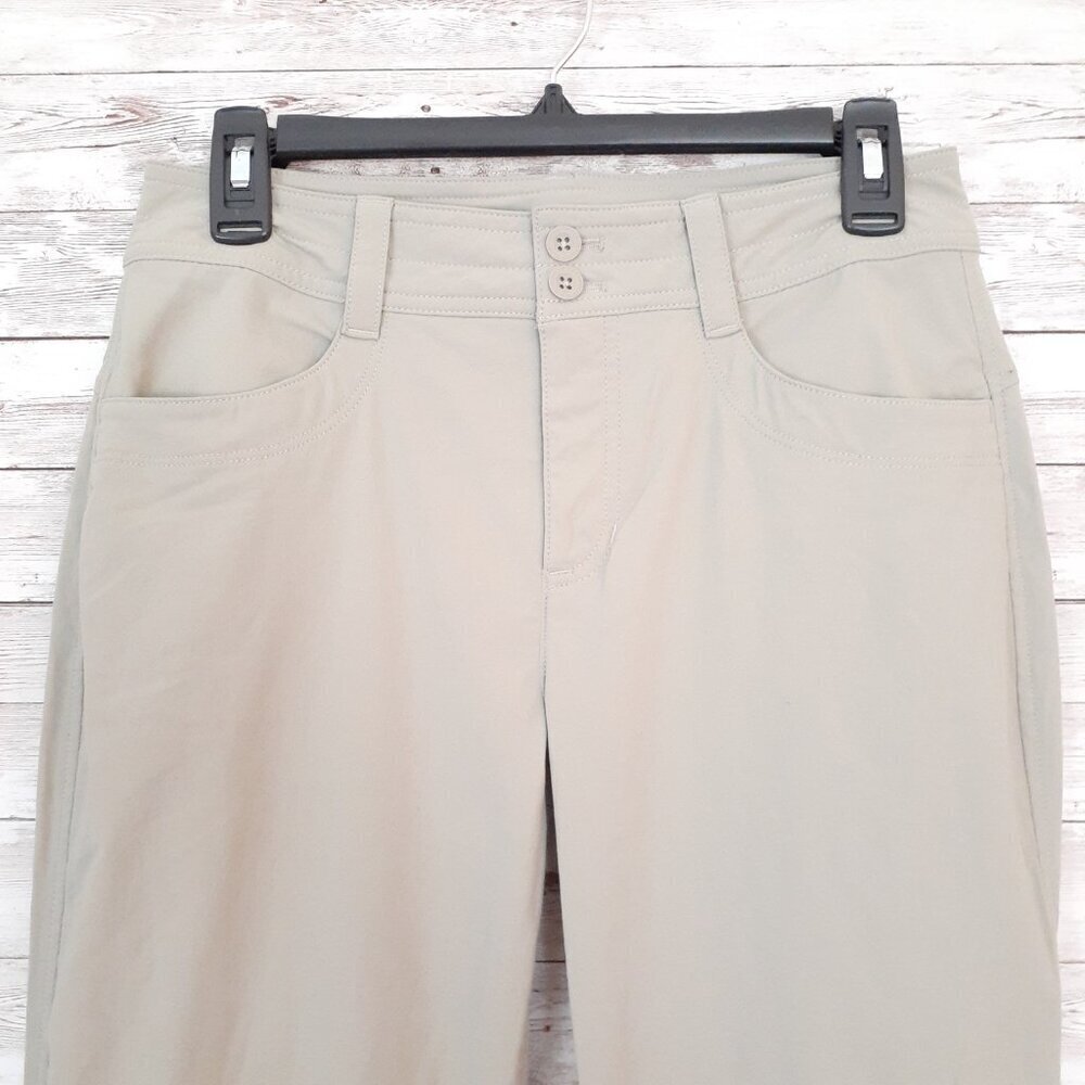 Eddie Bauer Womens Pants Size 6 Stretch Snap Leg Mesh Pockets Beige 95 - Picture 4 of 6